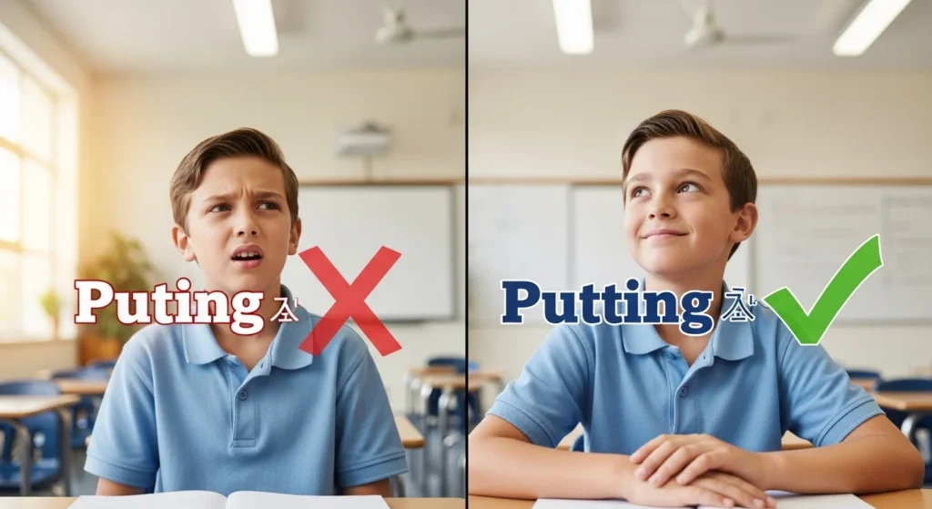 Clear Explanation of the Difference Puting or Putting