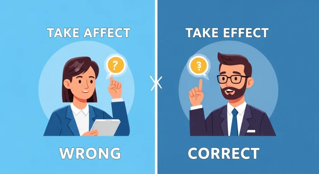 Common Mistakes People Make use Take Affect or Take Effect